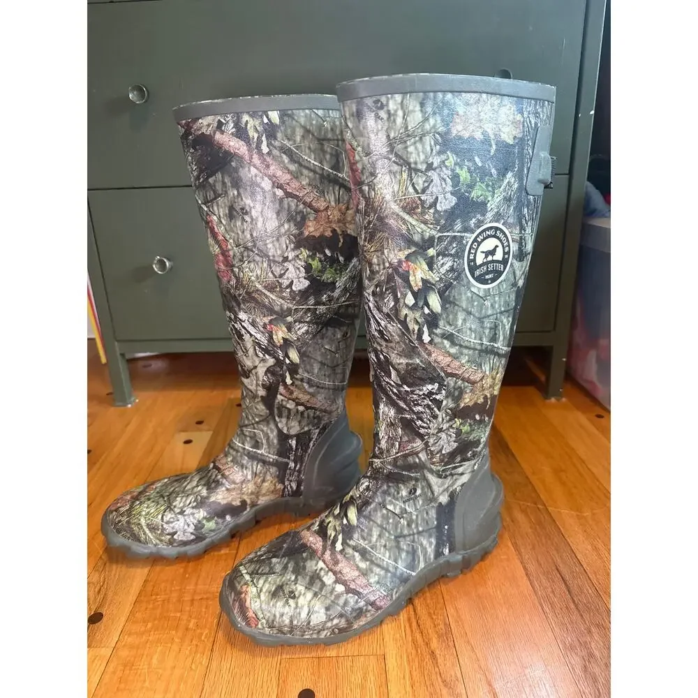 Irish Setter Red Wing Hunting Boots Mens Sz 8 Mossy Oak Camo ScentBan 4880